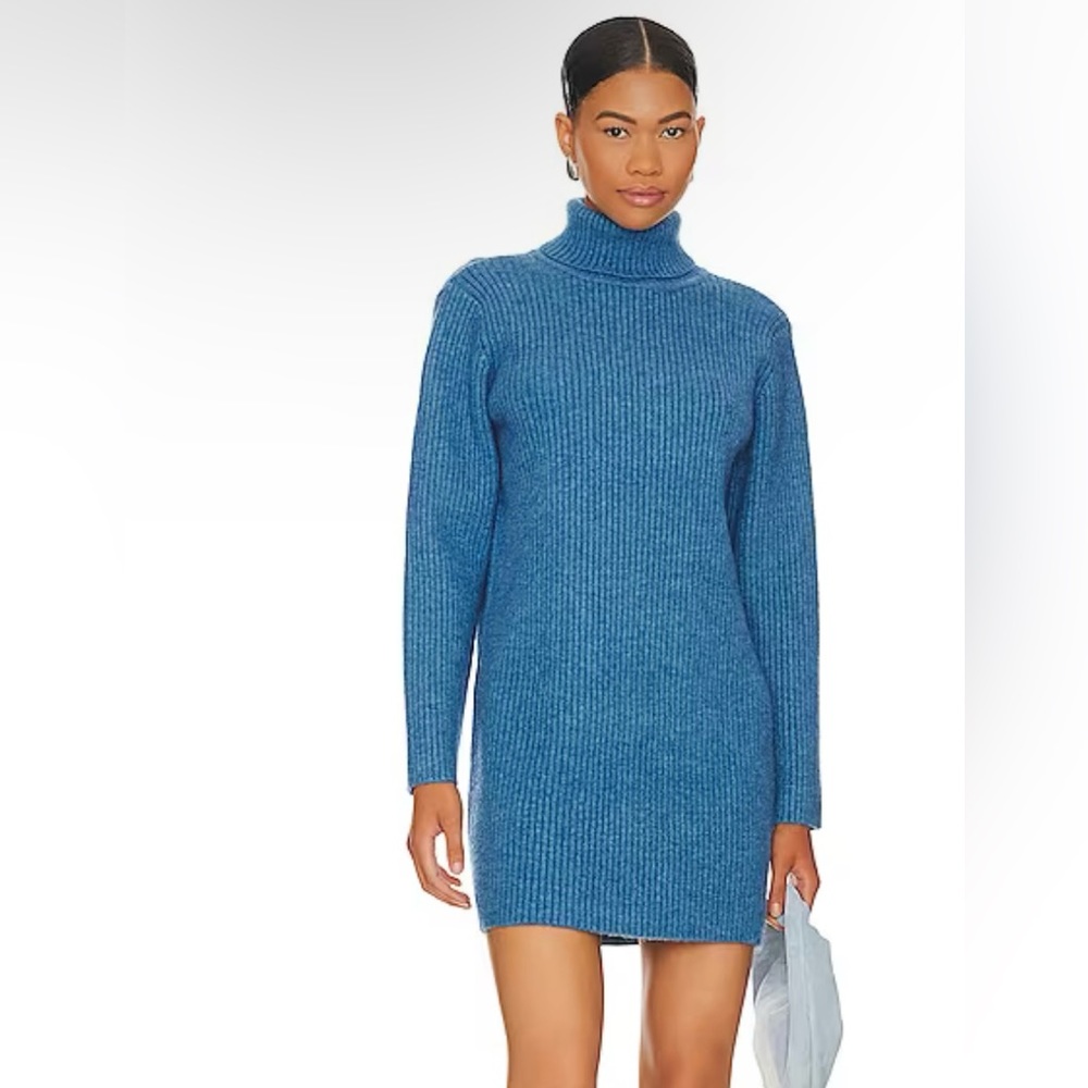 Line & Dot Barton Mini Sweater Dress in Cobalt Blue size small